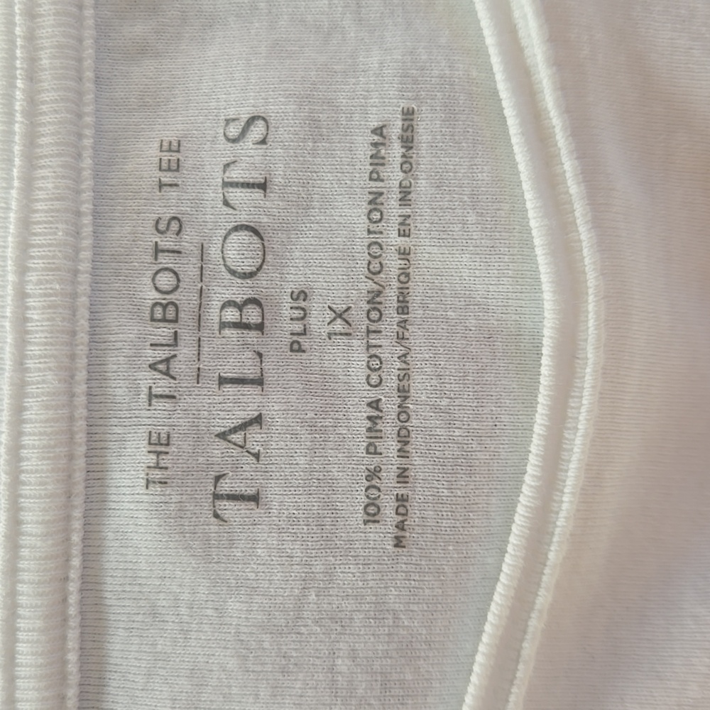 Talbot's White Short Sleeve Tshirt Size 1X - Picture 3 of 6